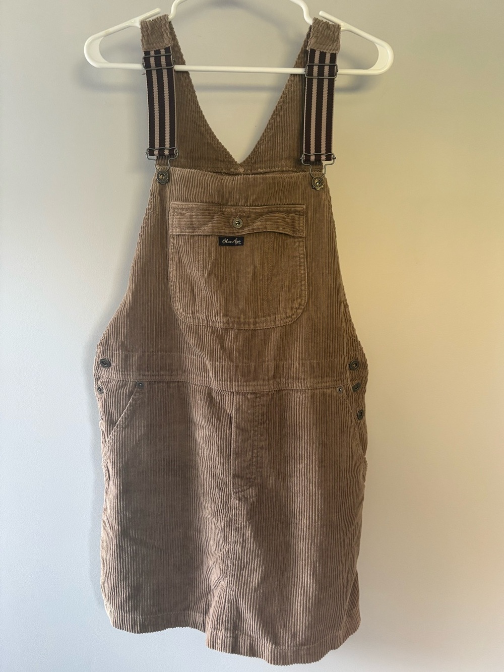 Blue Age Corduroy Workwear Style Bib Overalls